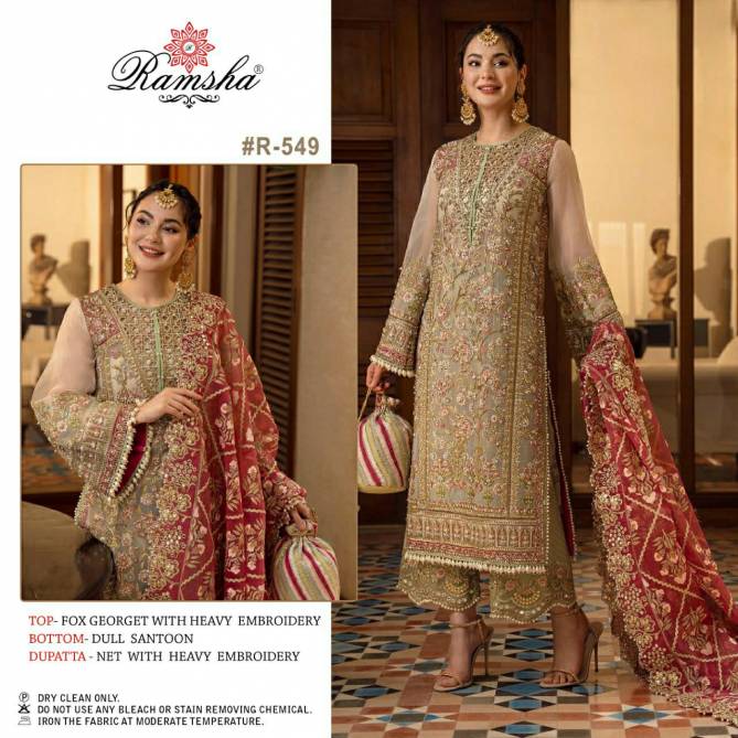 Ramsha R 549 Heavy Embroidered Festive Wear Wholesale Pakistani Salwar Suits